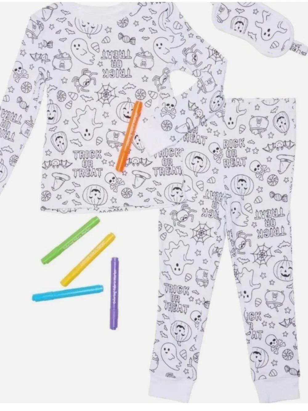 NWT‎ Tahari Toddle Kids Pajama Set Halloween Coloring Sleepwear PJs